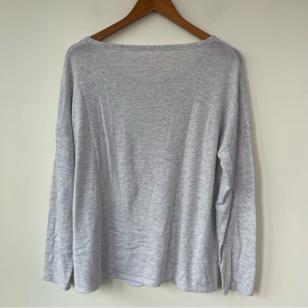 Victoria’s Secret Lightweight Dolman Long Sleeve Scoop Neck Sweater L Large Grey - Picture 4 of 7